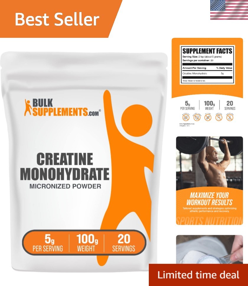 Pure Micronized Creatine Monohydrate Powder – 5g Unflavored Supplement