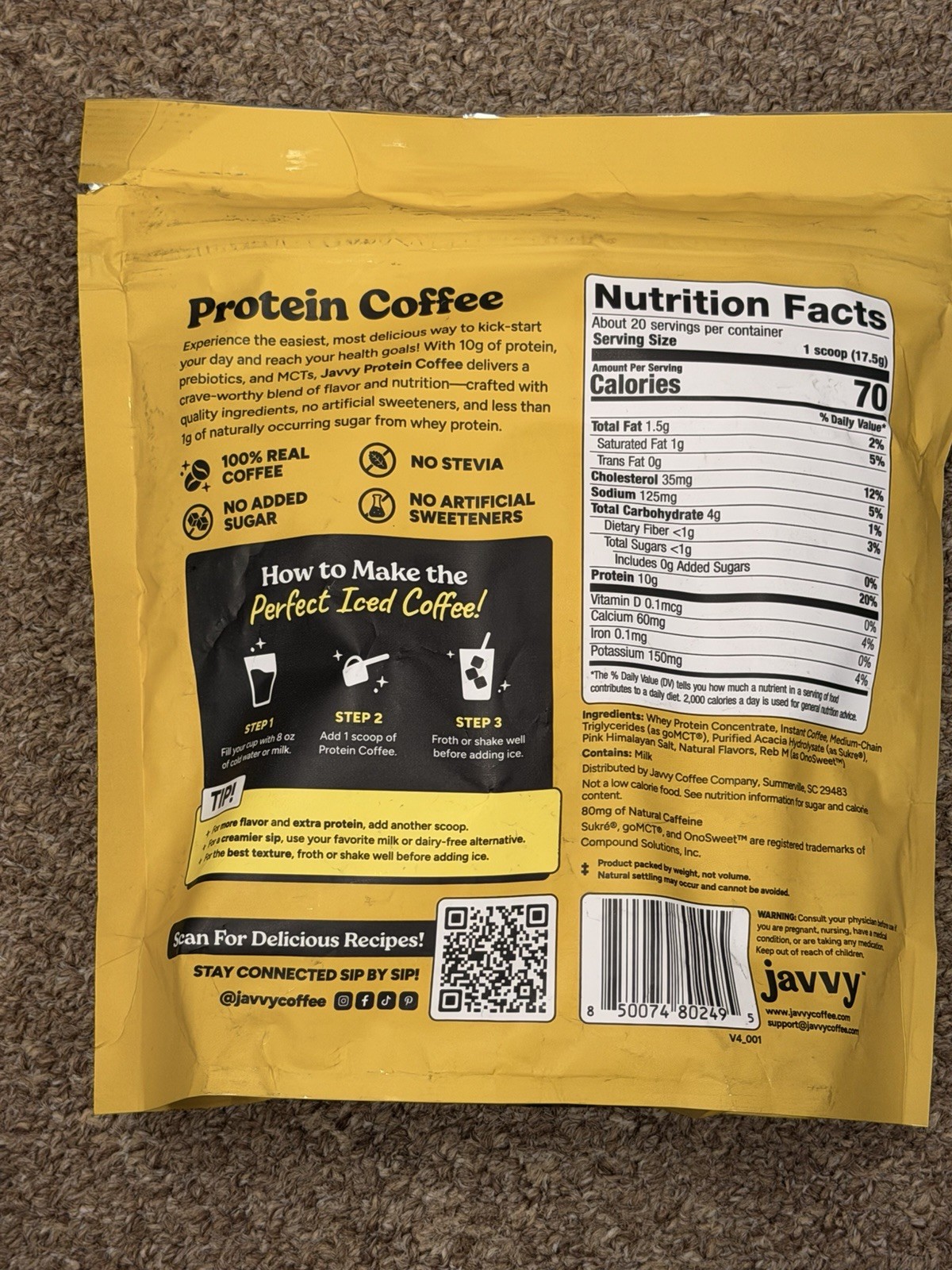 Javvy Protein Coffee Banana Bread 13.8oz