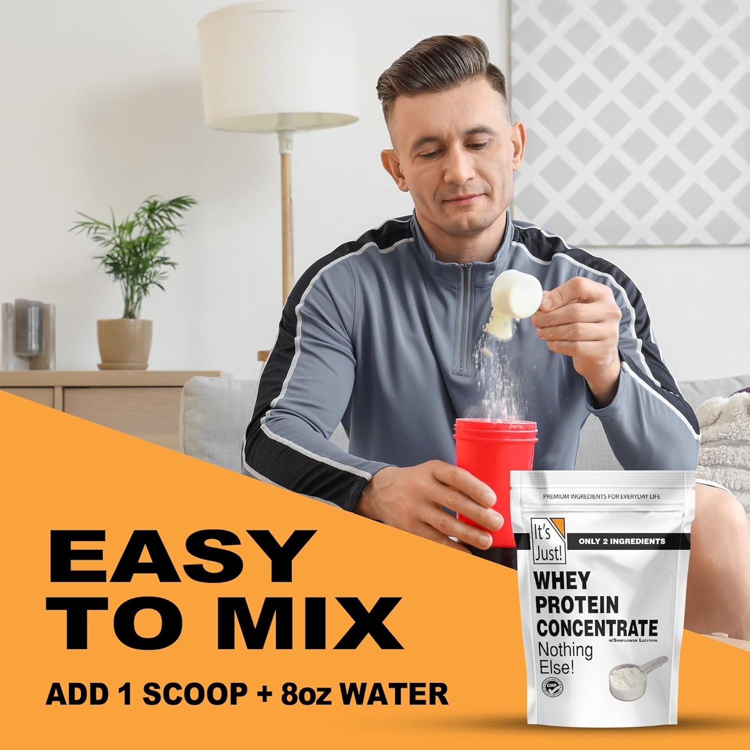 100% Whey Protein Concentrate – 1.25 lbs for Muscle Recovery & Post-Workout