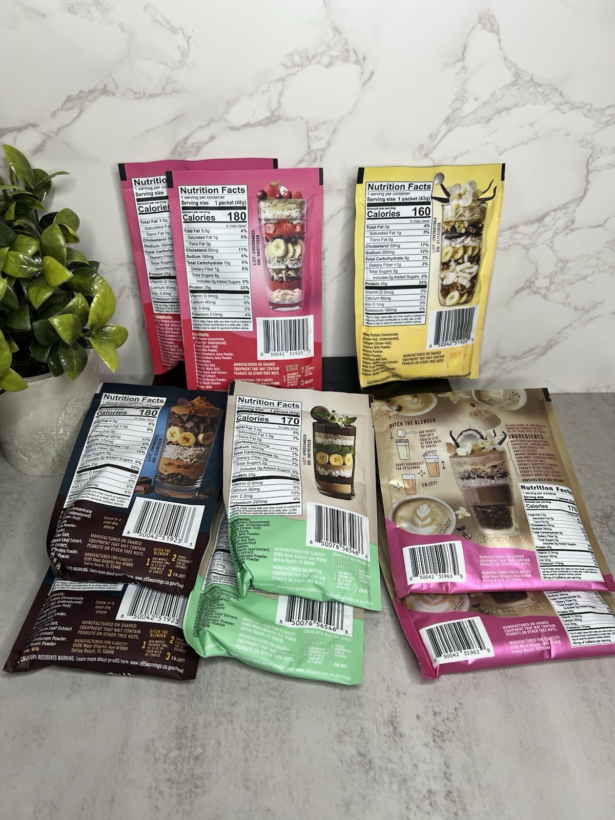 FlavCity All-In-One Protein Smoothie Powder Variety Single Serve Exp 04/2028