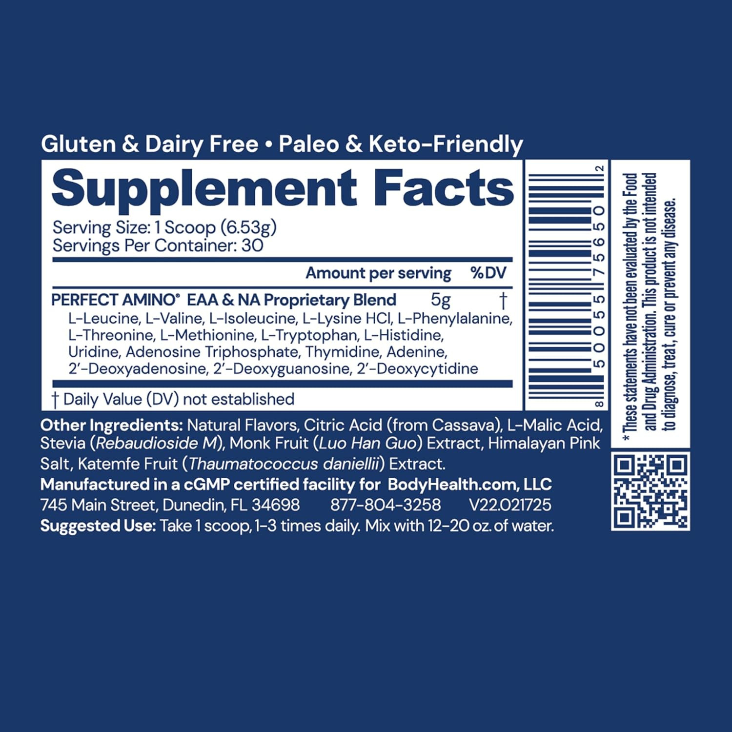 Bodyhealth Perfectamino Powder – BCAA and EAA Powder for Pre and Post Workout –