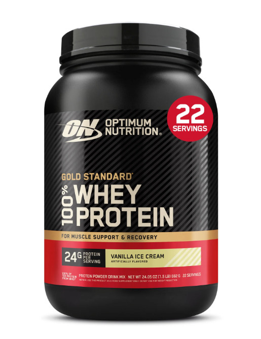 Optimum Nutrition Gold Standard Whey Protein, Vanilla Ice Cream, 22 Servings