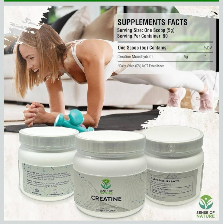 Sense Of Nature Micronized Creatine Monohydrate 90 Servings EXP 05/2026