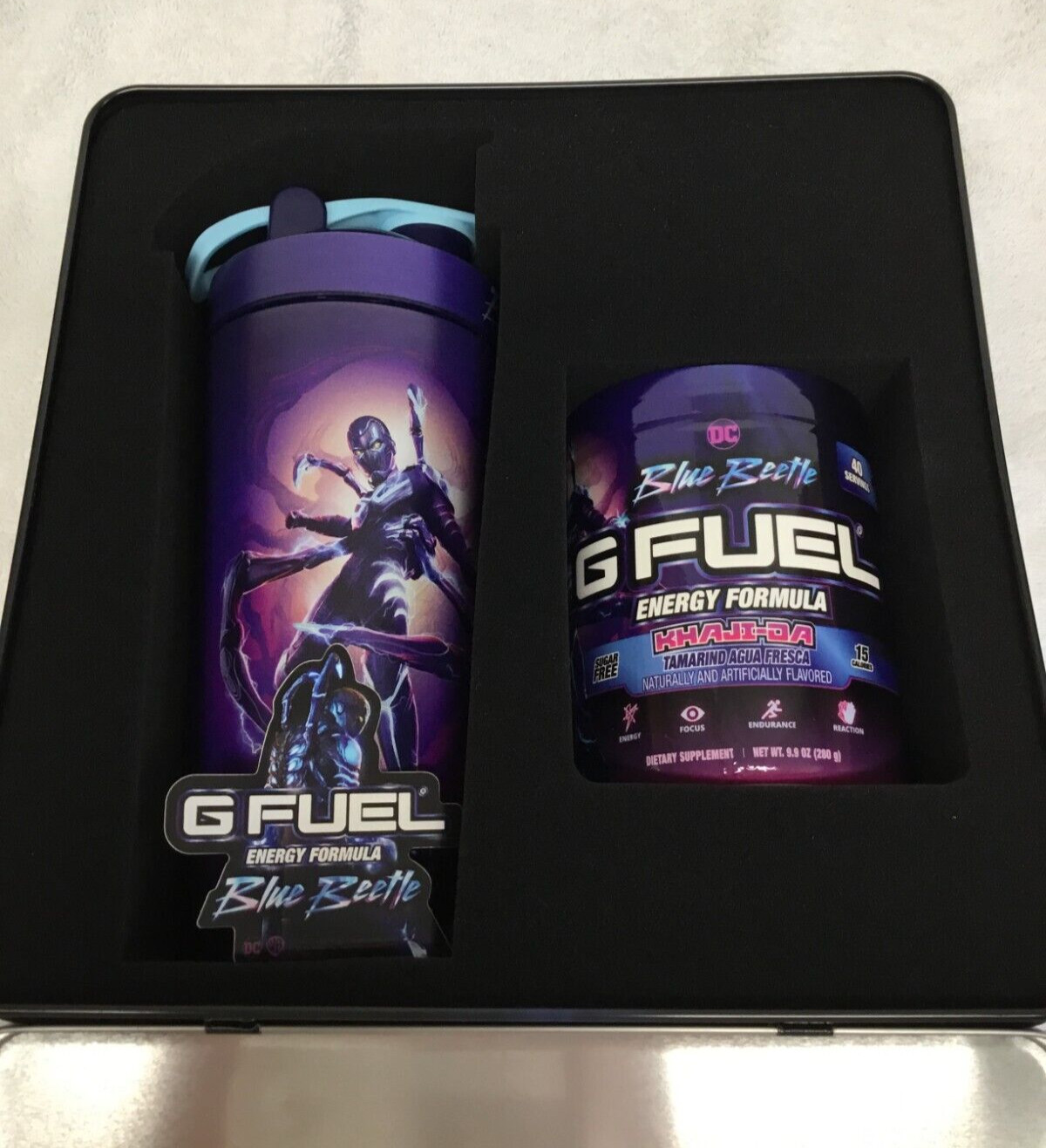 G FUEL – *NEW* Limited Edition Blue Beetle Khaji-Da Collector’s Box
