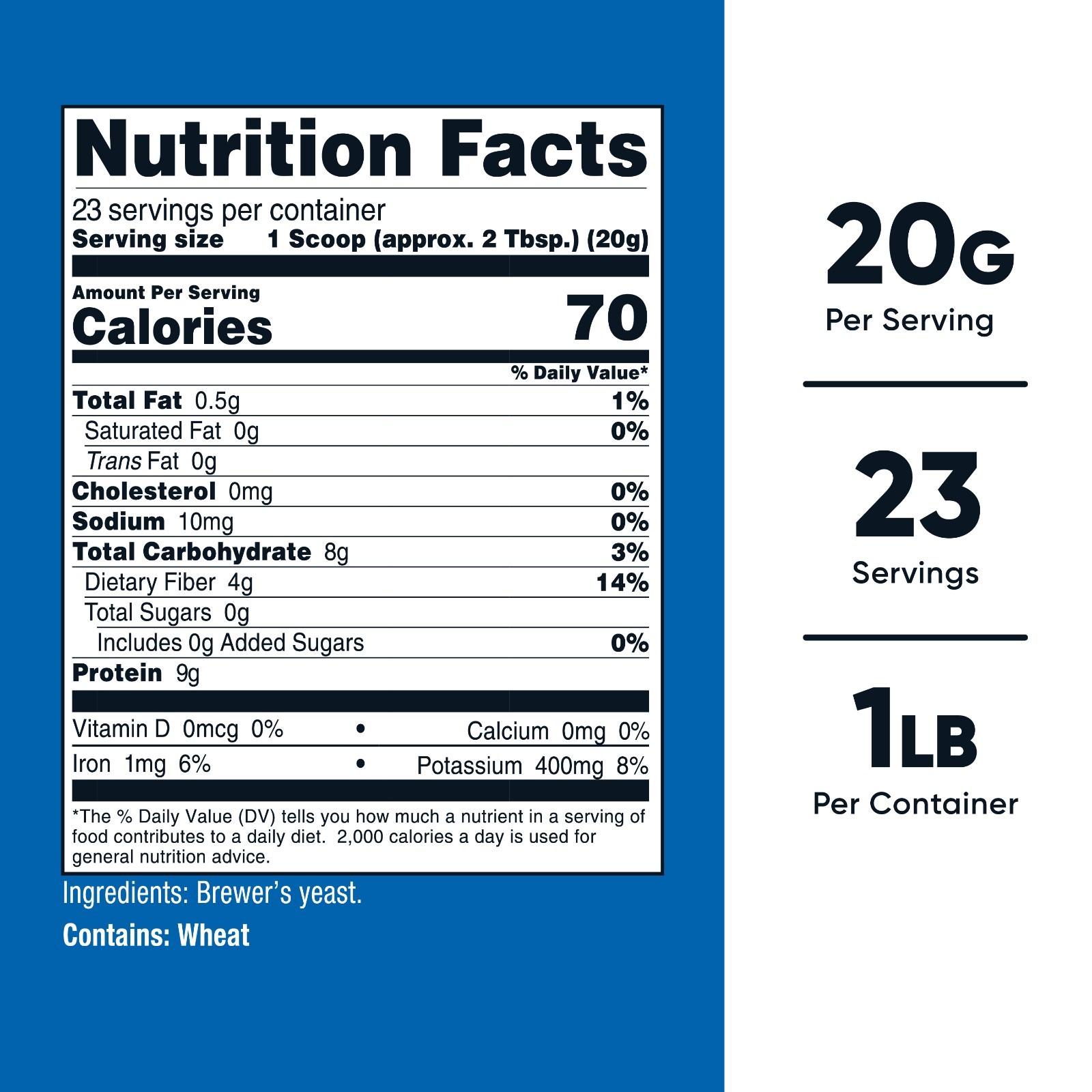 Nutricost Brewer’s Yeast 16oz – 20 Grams per Serving, High Quality – Non-GMO