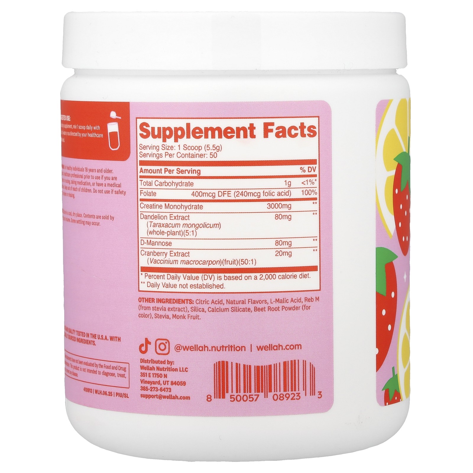 Creatine, Strawberry Lemonade, 9.7 oz (275 g)