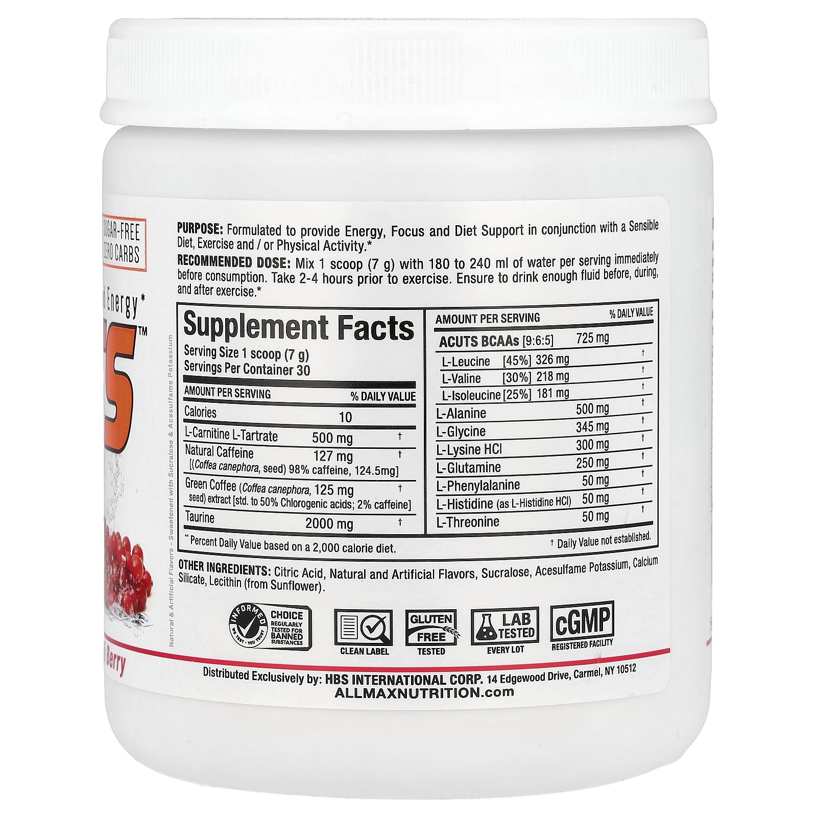 ACUTS™, Amino-Charged Energy Drink, Goji Berry, 7.4 oz (210 g)