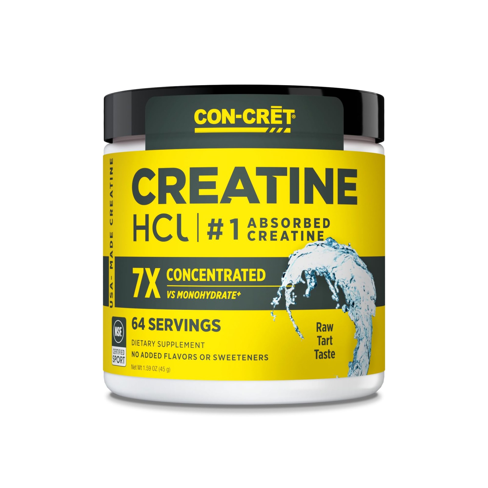 CON-CRET Creatine HCl Powder | Muscle, Cognitive, 100 Servings, No Color