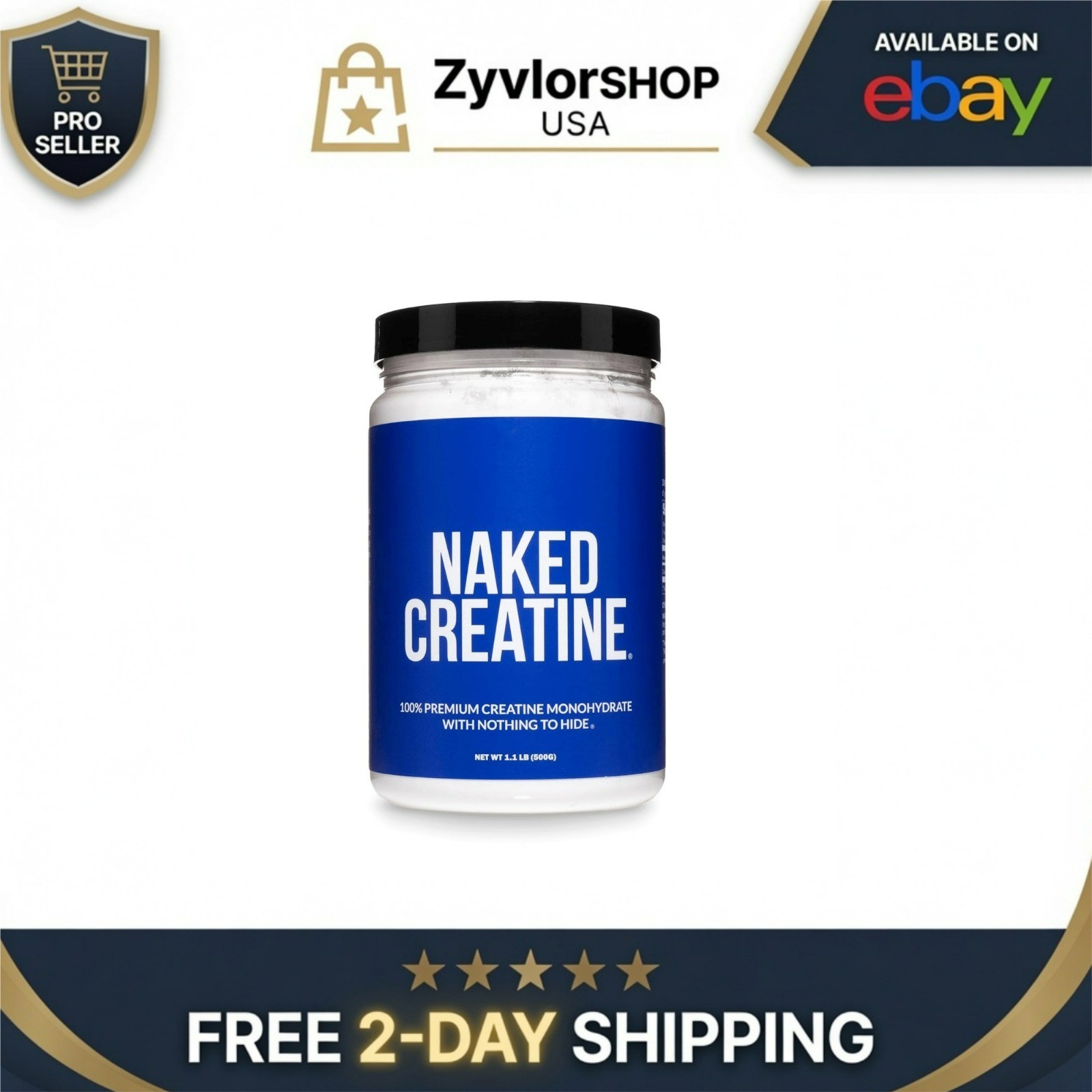 NAKED Pure Micronized Creatine Monohydrate Powder 500g – NSF Certified