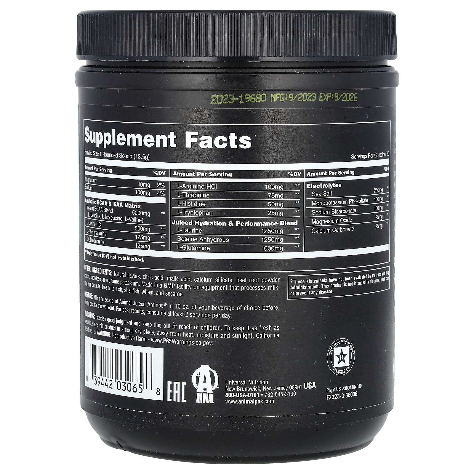 Juiced Aminos® Powder, Grape, 14.3 oz (405 g)