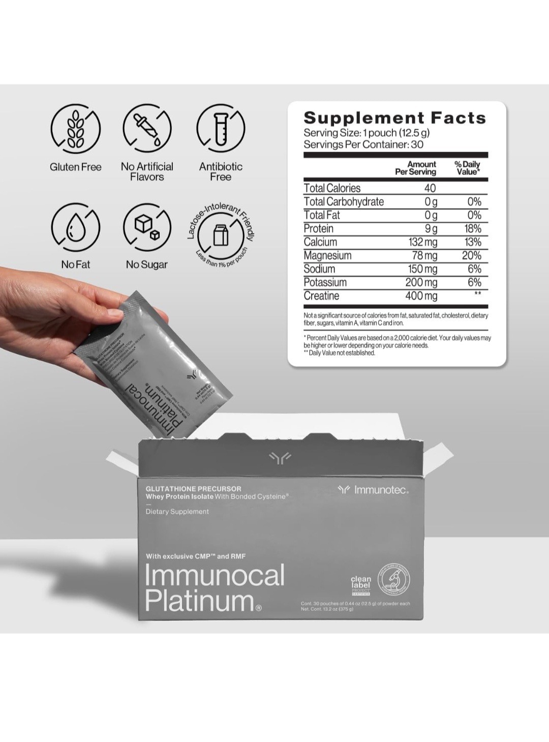 Immunocal PLATINUM (30 Pouches) – Glutathione Percusor -Boosts Immune System