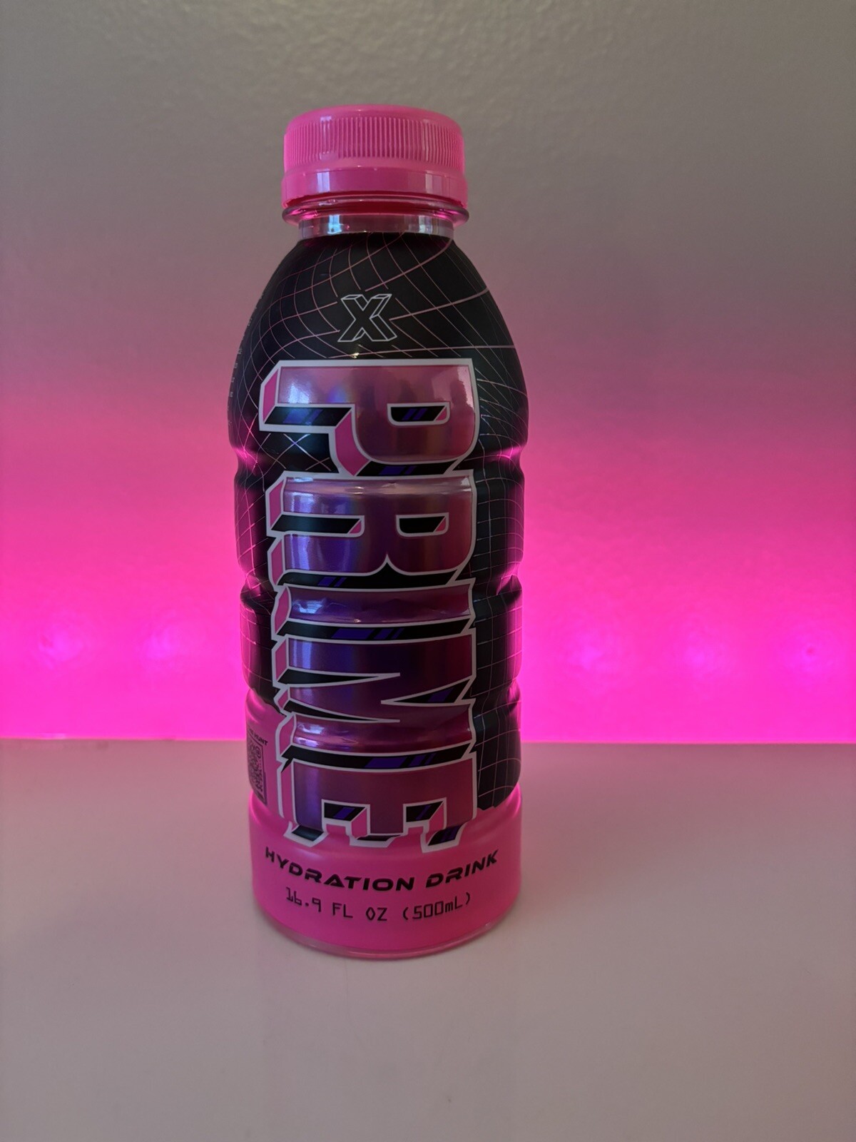 PRIME X 16.9 oz Hydration Drink, PINK HOLOGRAPHIC TREASURE HUNT Edition Bottle!