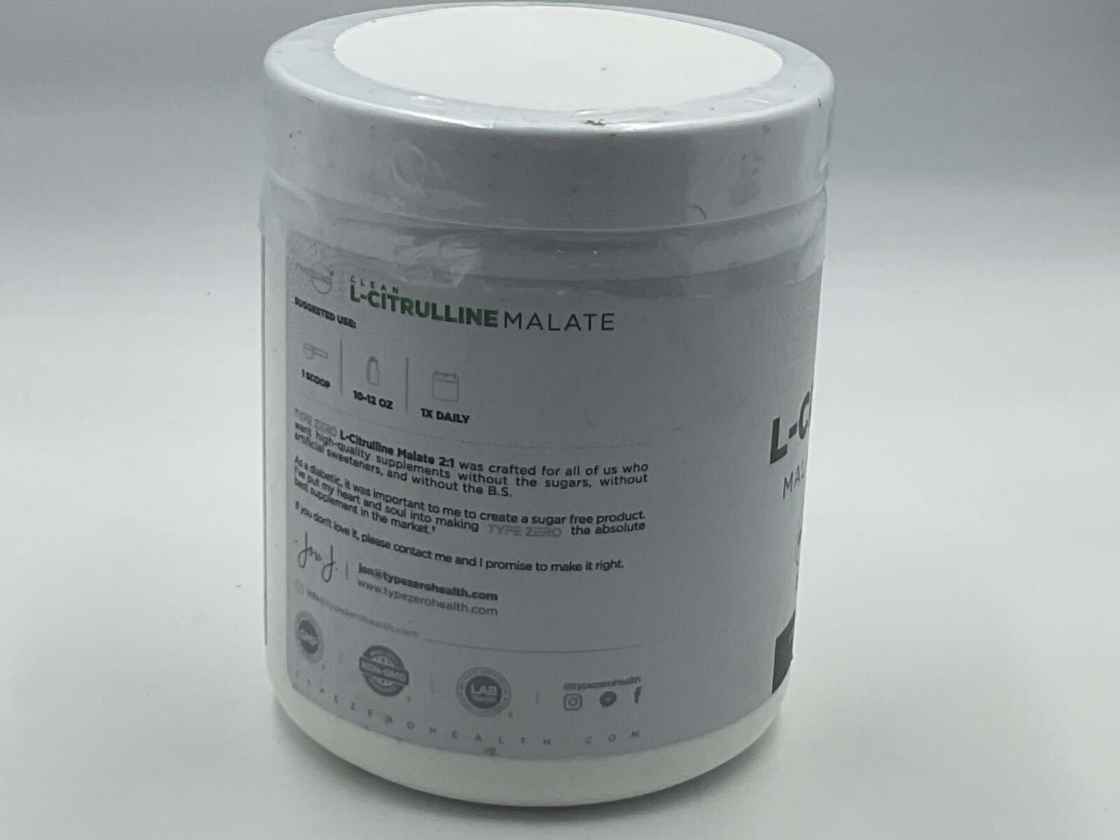 TYPE ZERO CLEAN L-CITRULLINE MALATE 2:1 POWDER DRINK MIX 500G UNFLAVORED 10.7 OZ