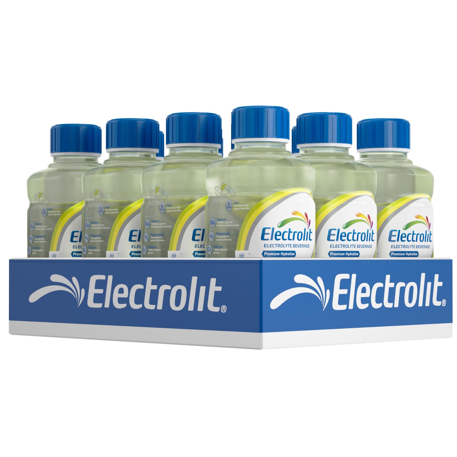 Electrolit, Electrolyte Beverage, 21 FL Oz (Pack of 12), Lemon-Lime