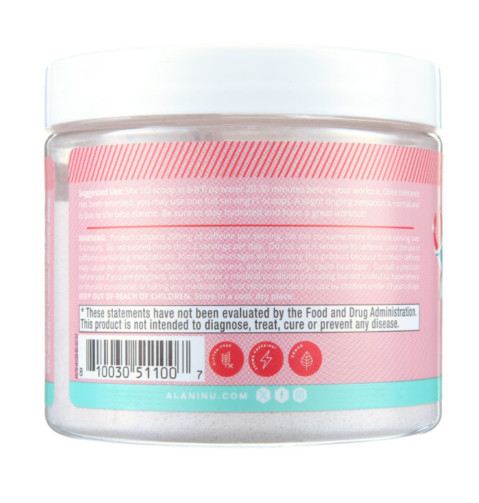 Alani Nu Pre-workout Powder, Hawaiian Shaved Ice, 20 Servings, 200mg Caffeine