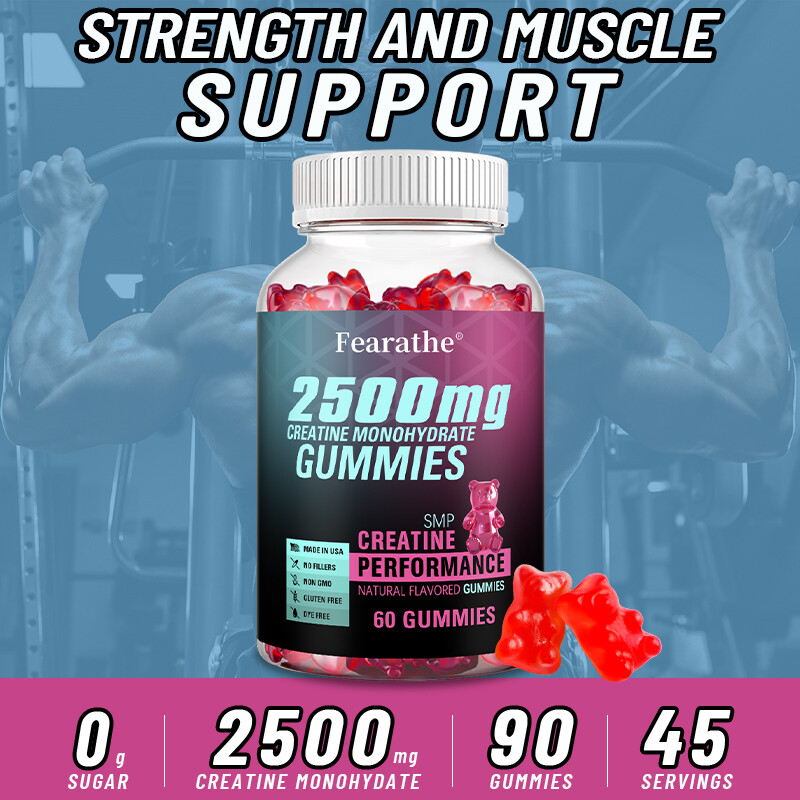 Creatine Monohydrate 2500mg- Increase Strength & Build Muscle, 60 Gummies