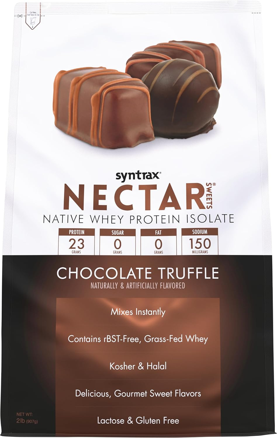 Nutrition Nectar Sweets, 100% Whey Isolate Protein Powder, Chocolate Truffle, 2