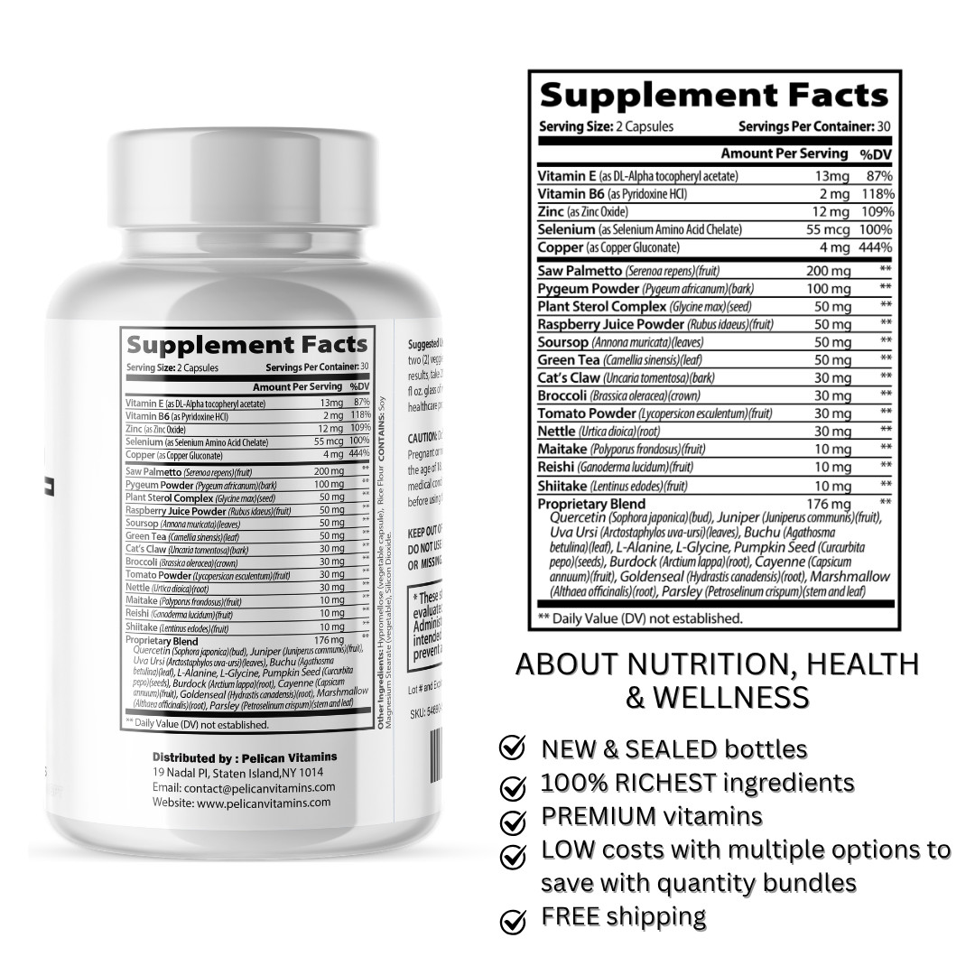 Renavil- Prostate Support- 2 Bottles- 120 Capsules