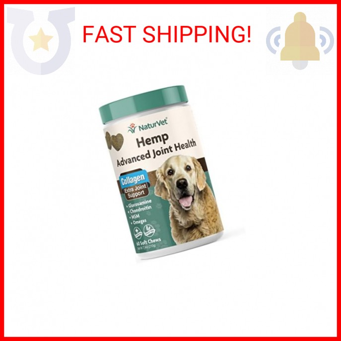 NaturVet Hemp Advanced Joint Health Dog Supplement Plus Hemp Seed – Helps Suppor