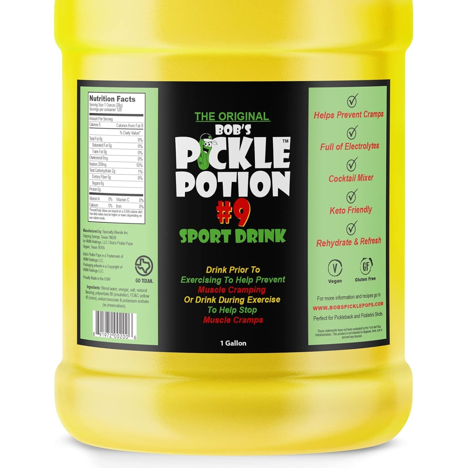 Bob’s Pickle Potion #9 Dill Juice – Sports Drink 128 Fl Oz (Pack of 1)