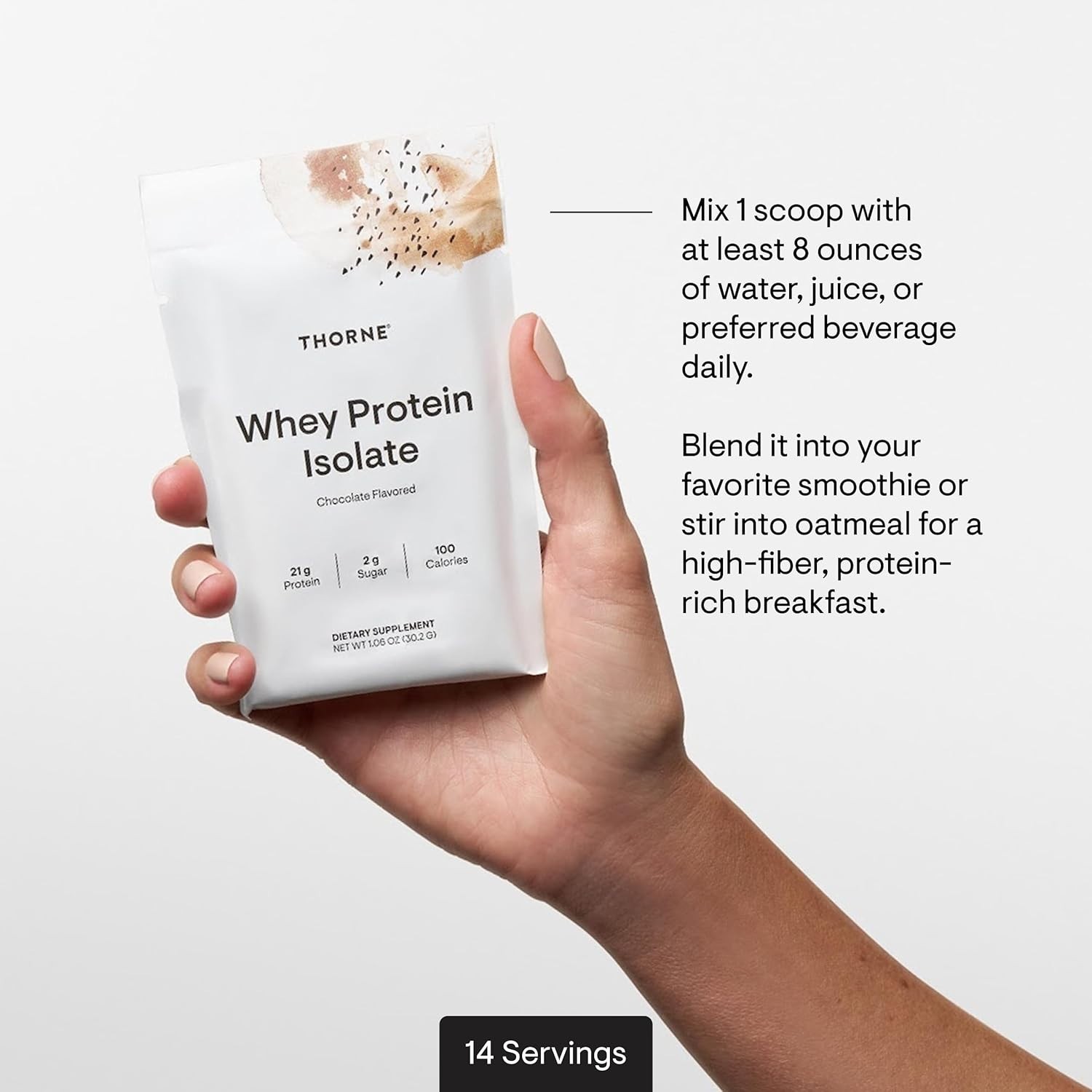 THORNE – Whey Protein Isolate – 14 PACKETS IN BOX – Vanilla