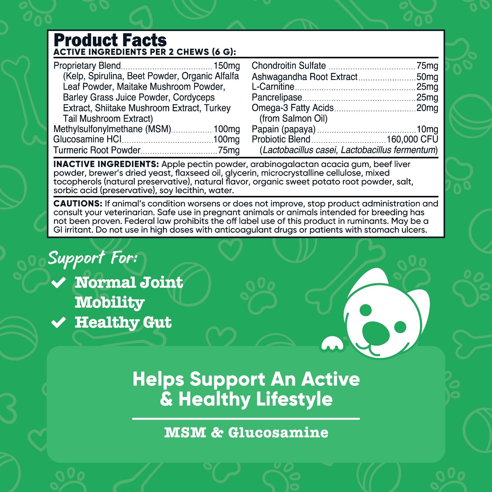 Nutricost Pets Multi-Functional Soft Chews For Dogs (Beef Flavor) 60 Soft Chews