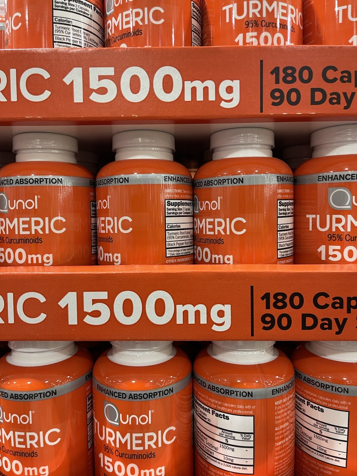 Qunol TURMERIC 95% Curcumin 1500mg with 180 Capsules Supports Healthy. EXP:4/27