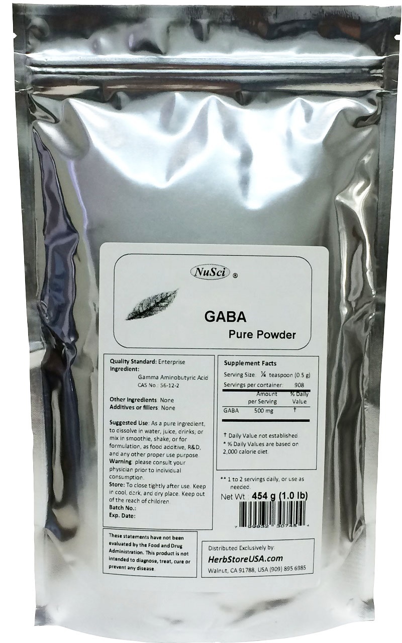 NuSci 100% Pure GABA Powder 454g (1.0LB) lose fat energy relax mood sleep