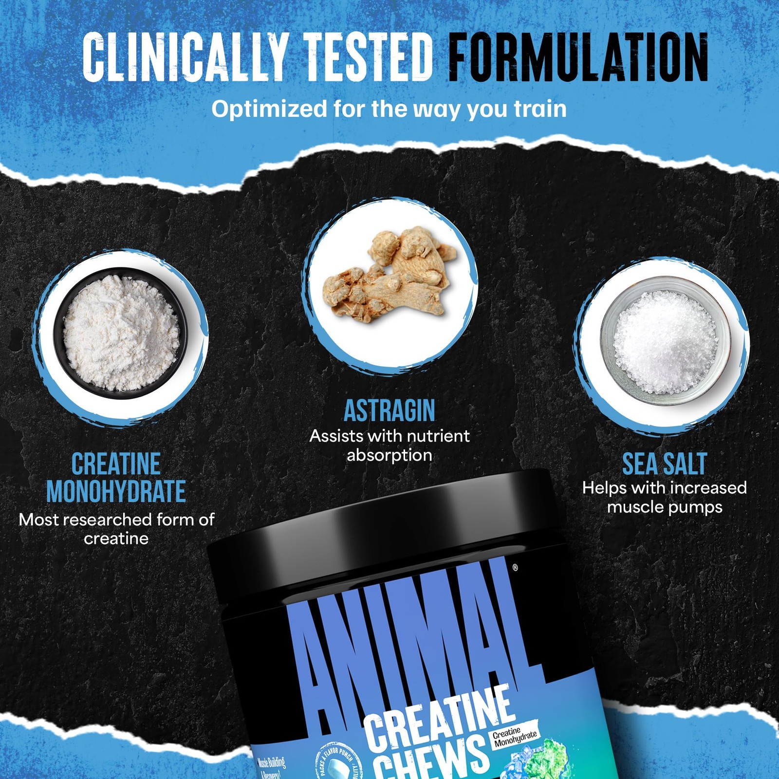 Animal Creatine Chews – Enhanced 120 Count (Pack of 1), No Color