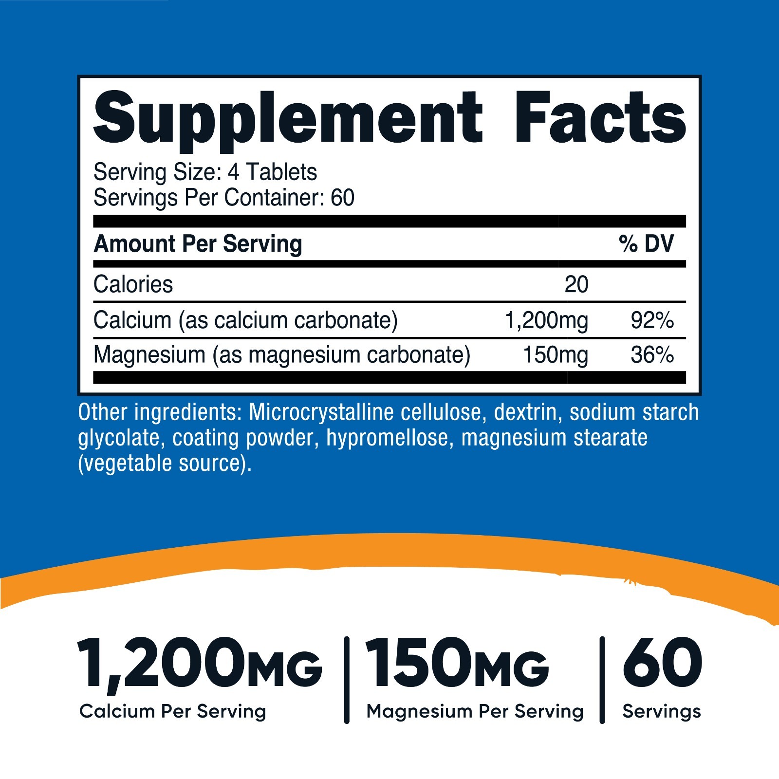 Nutricost Calcium & Magnesium Carbonate 240 Tablets