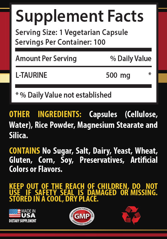 antioxidant – L-TAURINE 500MG 1B – taurine by new