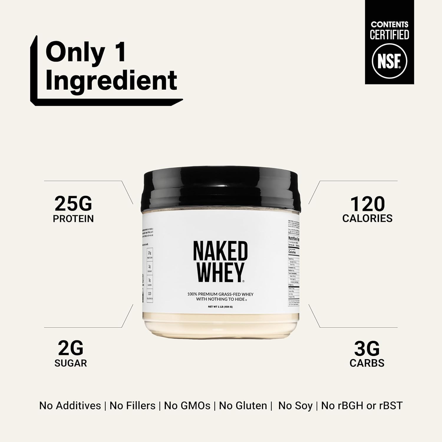 High-Quality 1Lb Whey Protein Powder – 25g Protein, 15 Servings, Keto Friendly