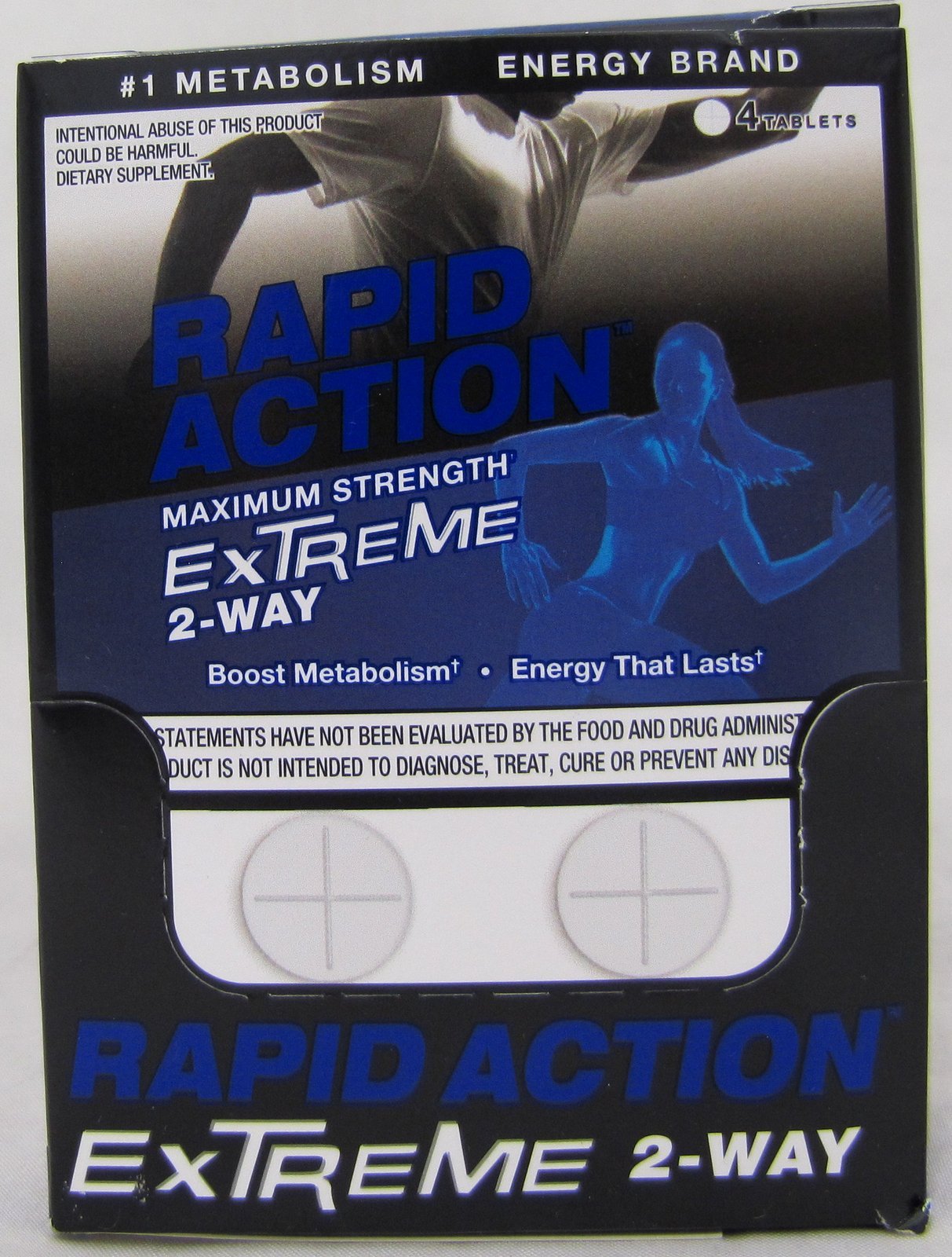 Rapid Action Extreme 2 Way Lasting Energy Boost Metabolism 24 Packs 96 Pills Max