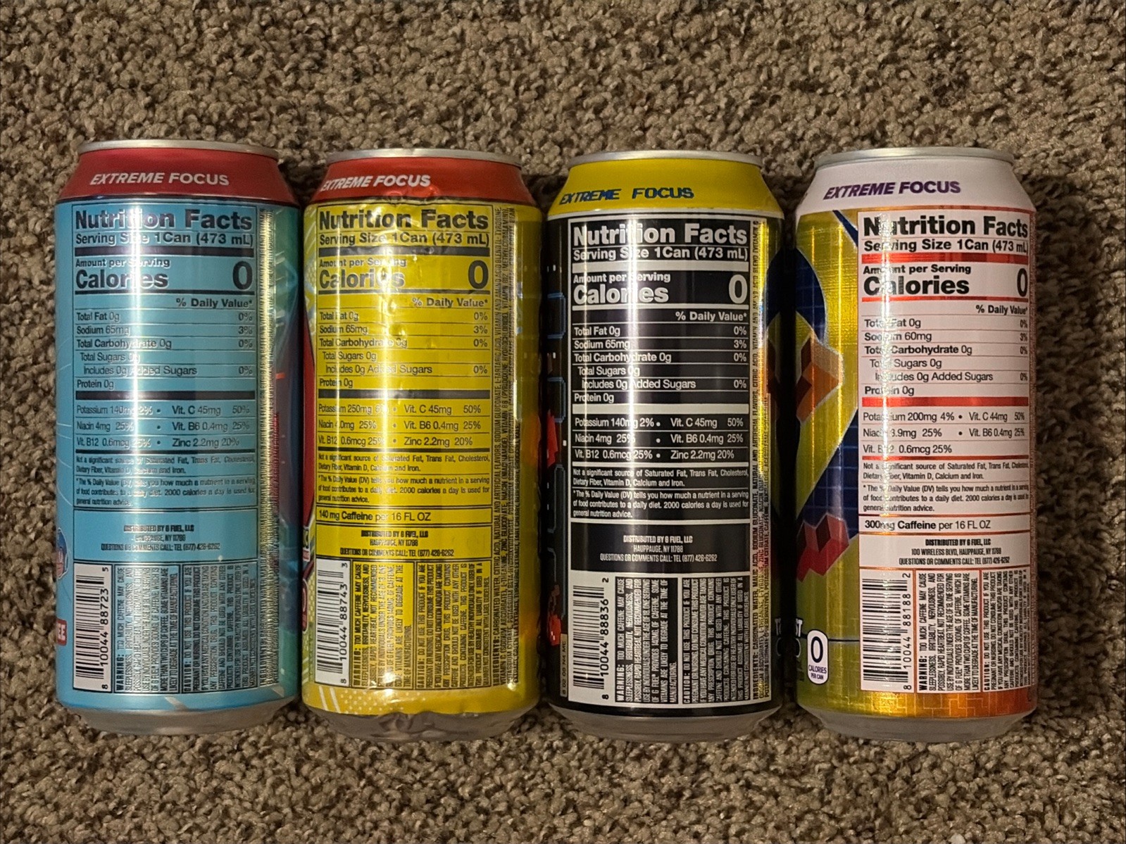 GFUEL Megaman, Knuckles, PAC-Man, Tetris. 16oz Energy Drinks Limited Edition