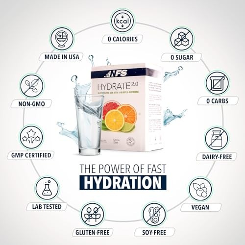 Electrolyte Hydration Powder Packets – Advanced Recovery Formula, 20 Grape Packe