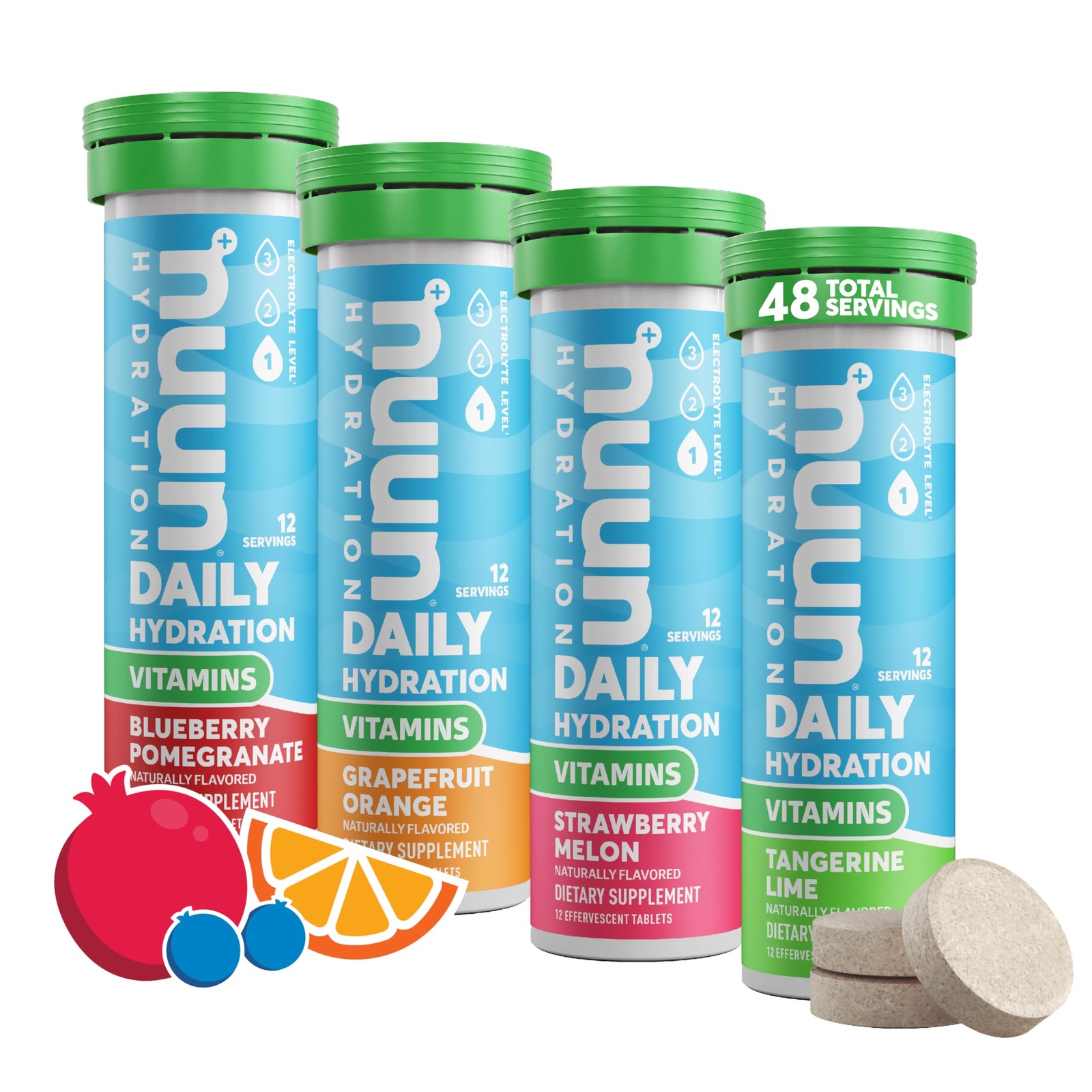 Nuun Vitamins Electrolyte Tablets Vitamin D C E A B6 Folic Acid Magnesium 4