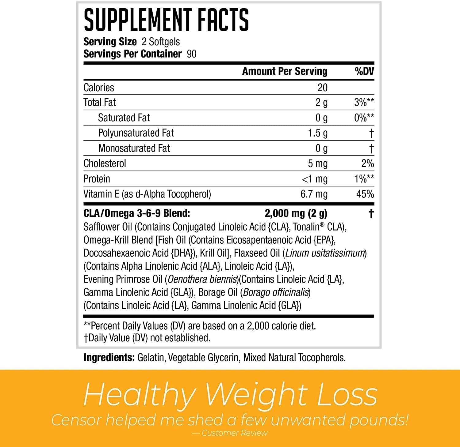 NDS Nutrition Censor – Fat Loss and Body Toner with CLA Fish Oil Safflower an…