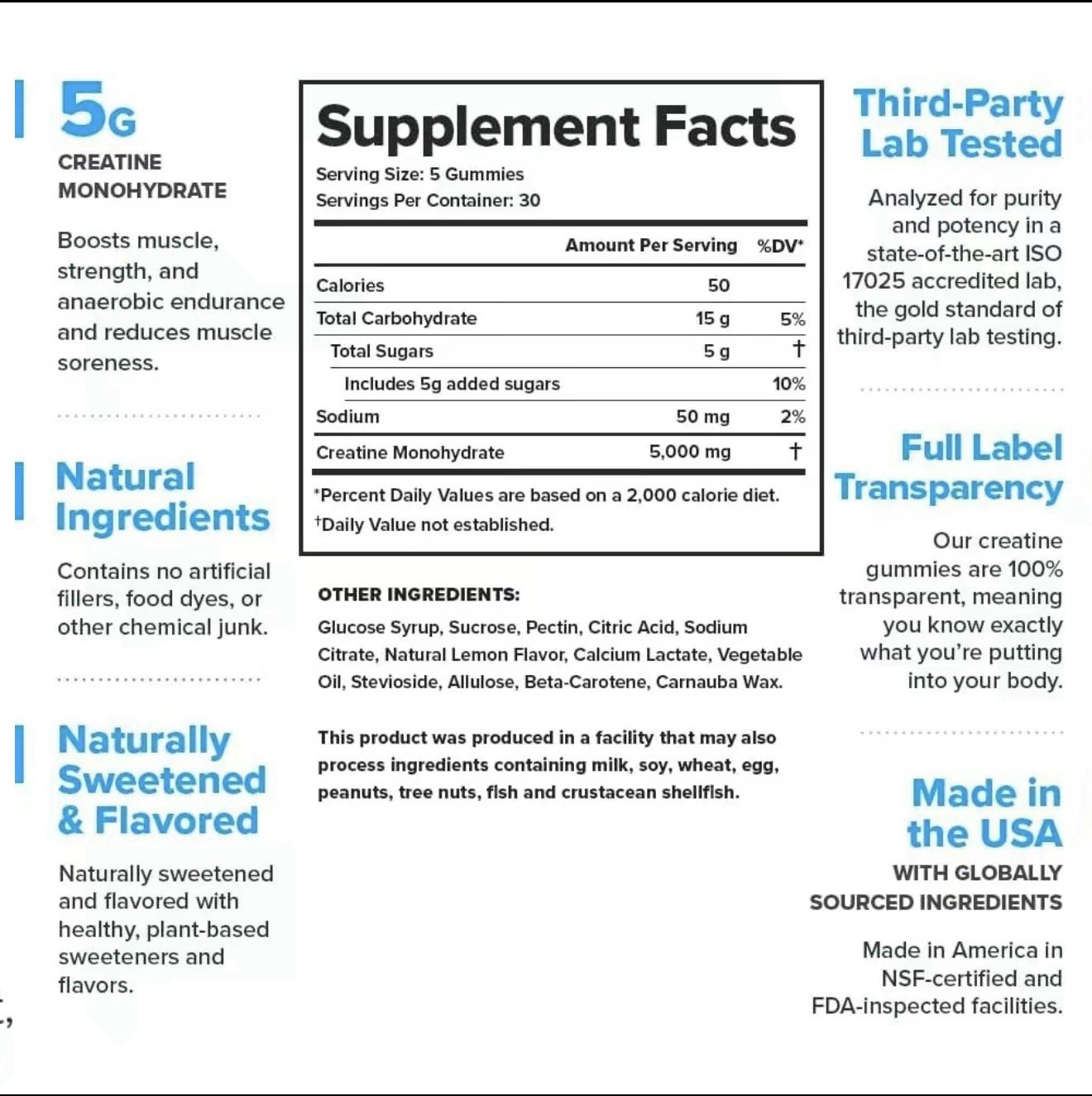 Creatine Monohydrate Gummies – Clean Creatine Gummies for Muscle Gain, Improv…