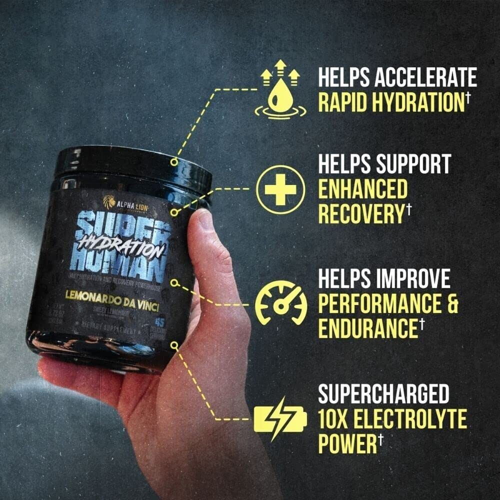 Alpha Lion Super Human Hydration Recovery & Hydration 45 Servings Lemonardo New