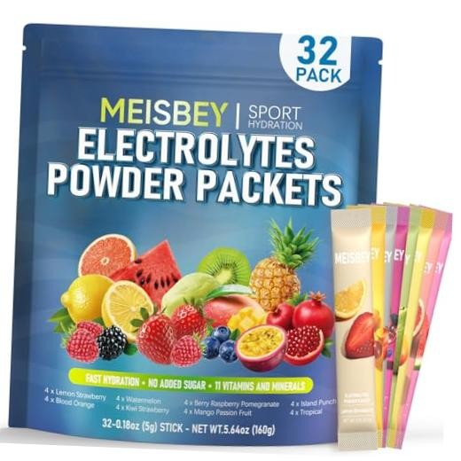 Electrolyte Powder Packets – 32 Sticks Sugar Free Hydration Packets, 32sticks