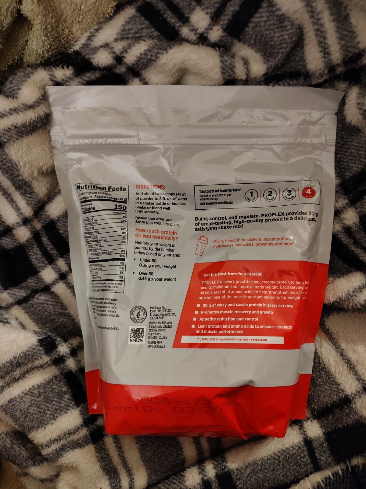 Melaleuca Proflex Protein Shake 21.69 oz Vanilla Bean 20g Protein 03/28 Exp.