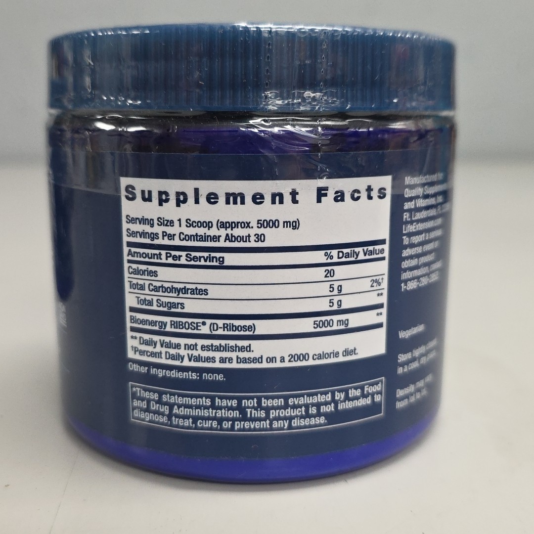 D-Ribose Powder 150g Heart & Muscle Health Life Extension