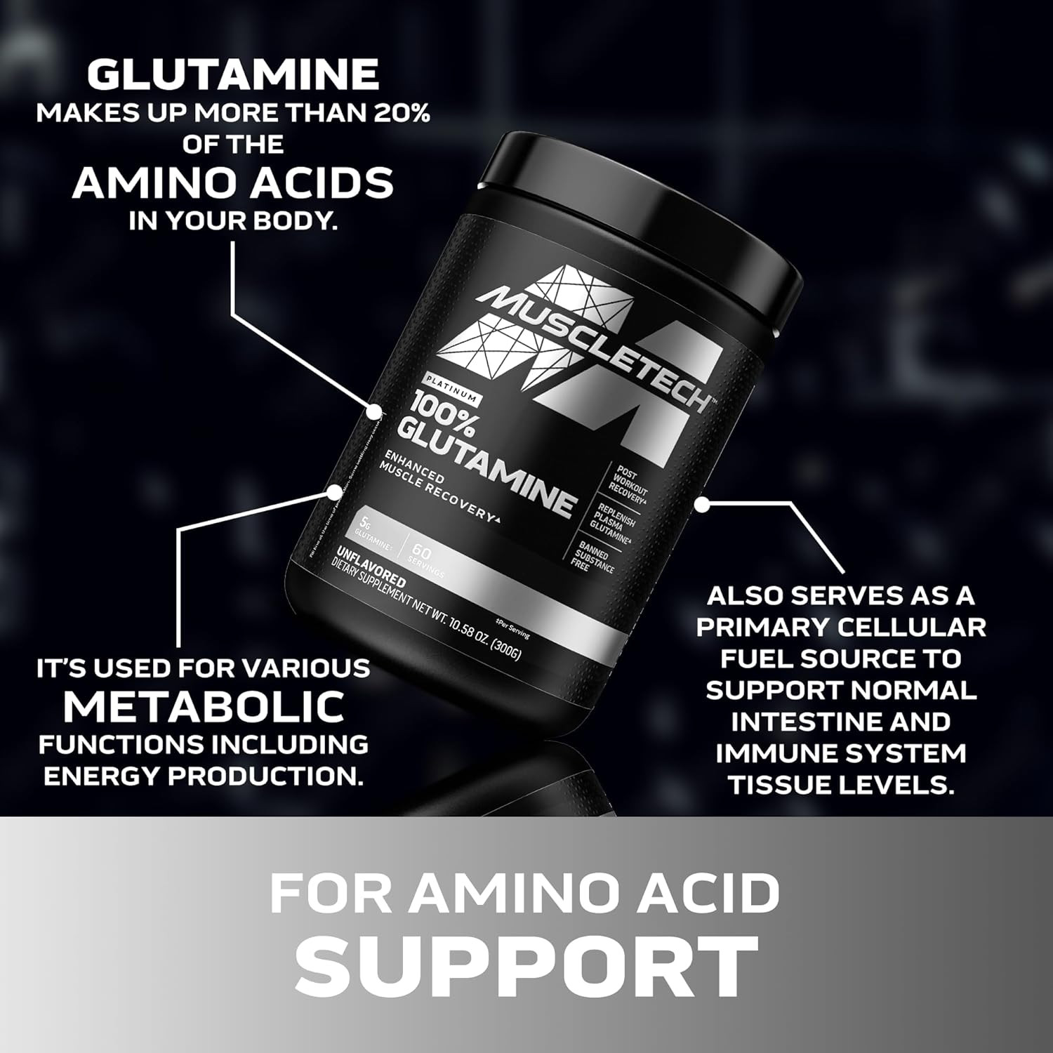 100% L-Glutamine Powder for Enhanced Muscle Recovery – Pure L Glutamine Muscl…