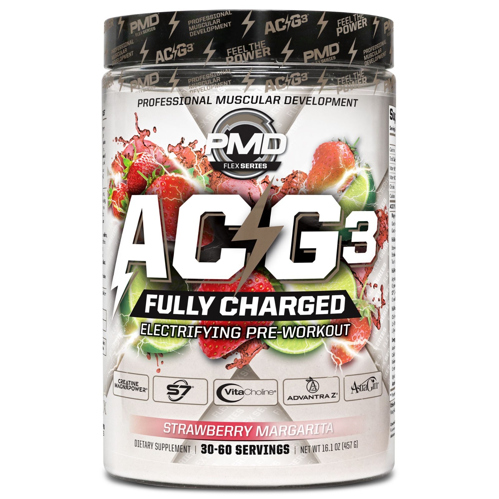 ACG3 Fully Charged- Pre Workout-Drink Mix- Strawberry Margarita (30-60 Servings)