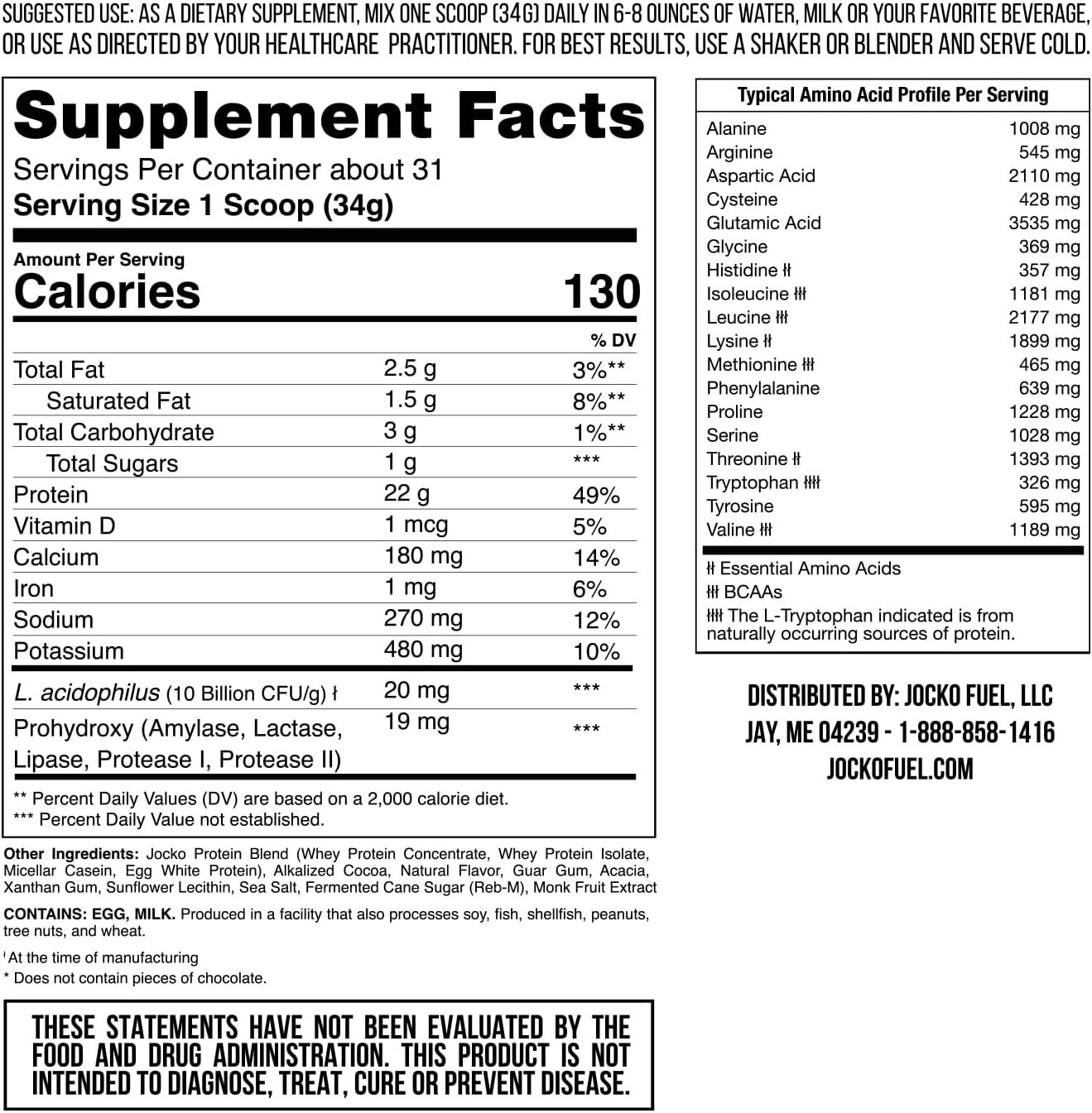 Jocko MOLK Whey Casein Protein Blend Powder 22g Protein 2lb Bags Pick Flavor New