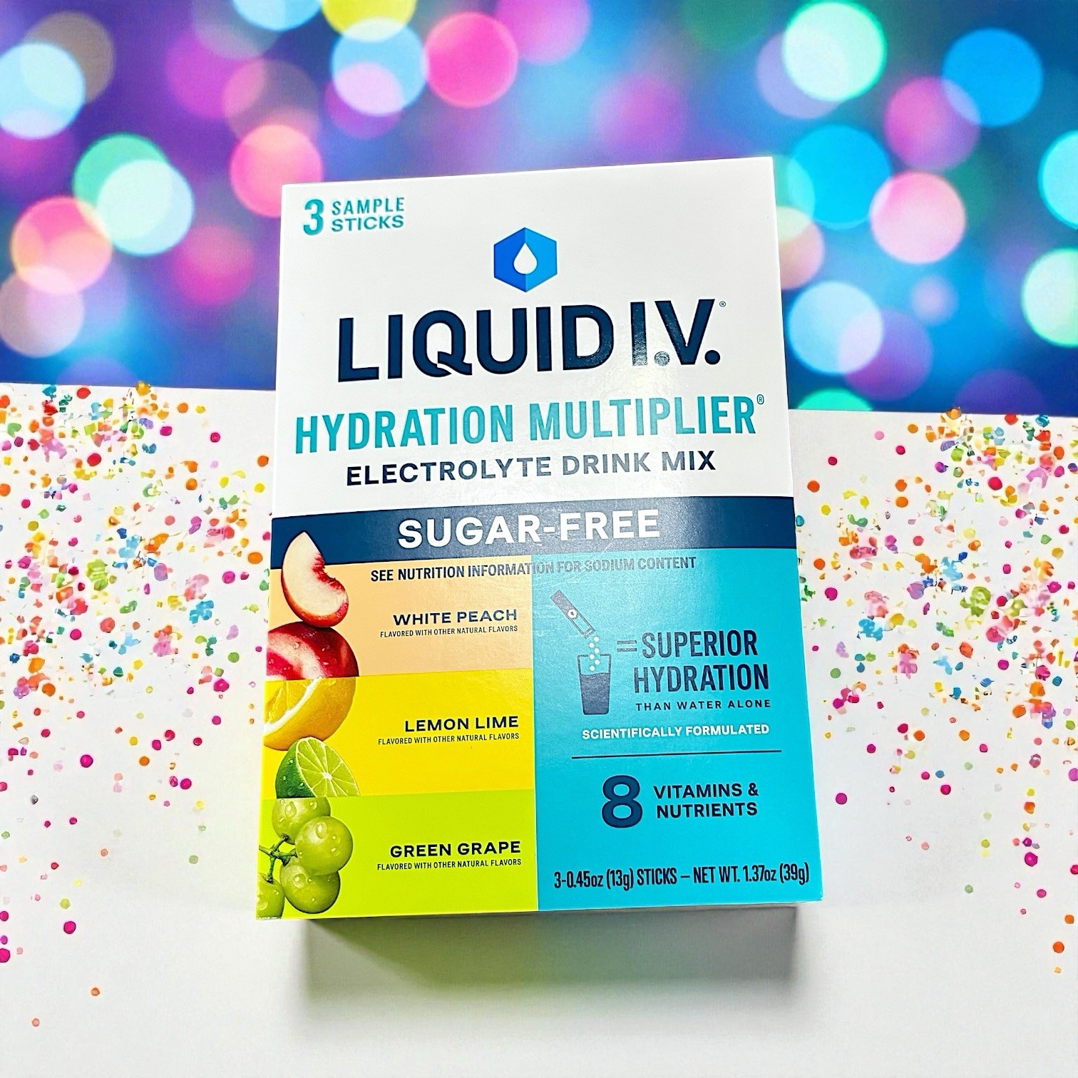 LIQUID IV Hydration Multiplier Sugar-Free 3 count sample pack 0.45 OZ EACH NEW