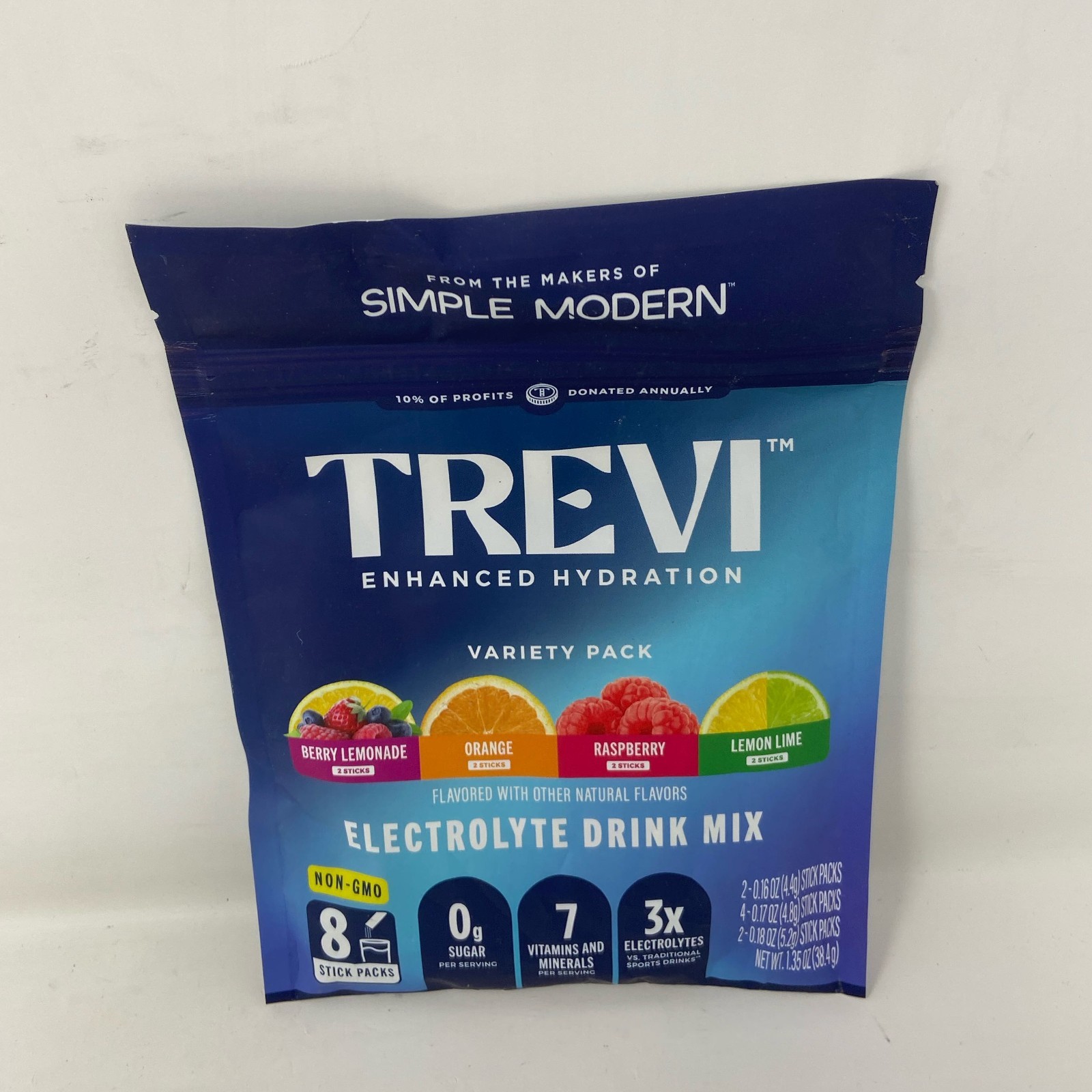 Trevi Enhanced Hydration Electrolyte Drink Mix Variety, 8 Sticks
