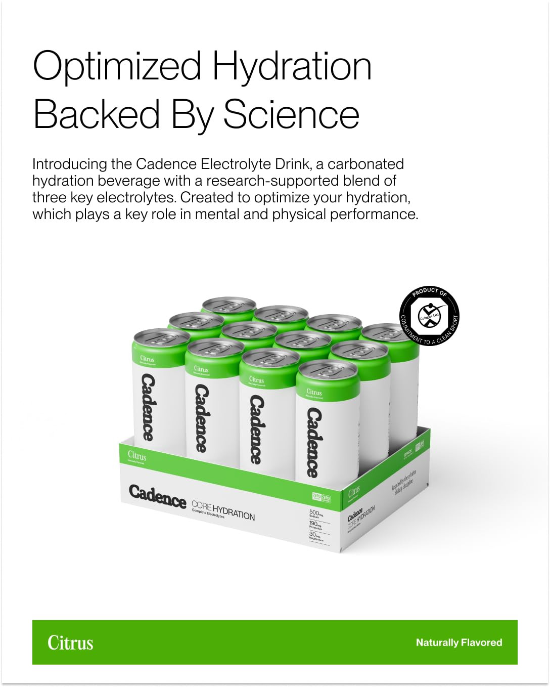 Electrolyte Drink – Citrus Flavor, 355Ml X 12 | Science-Backed Hydration | Zero