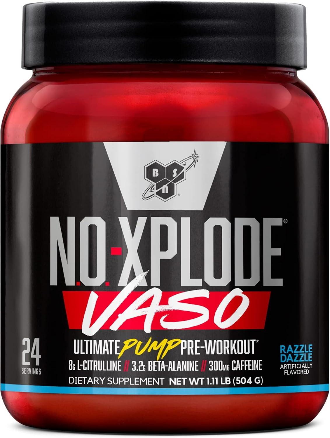 BSN N.O.-XPLODE Vaso Pre Workout Powder with 8g of L-Citrulline and 3.2g Beta-Al