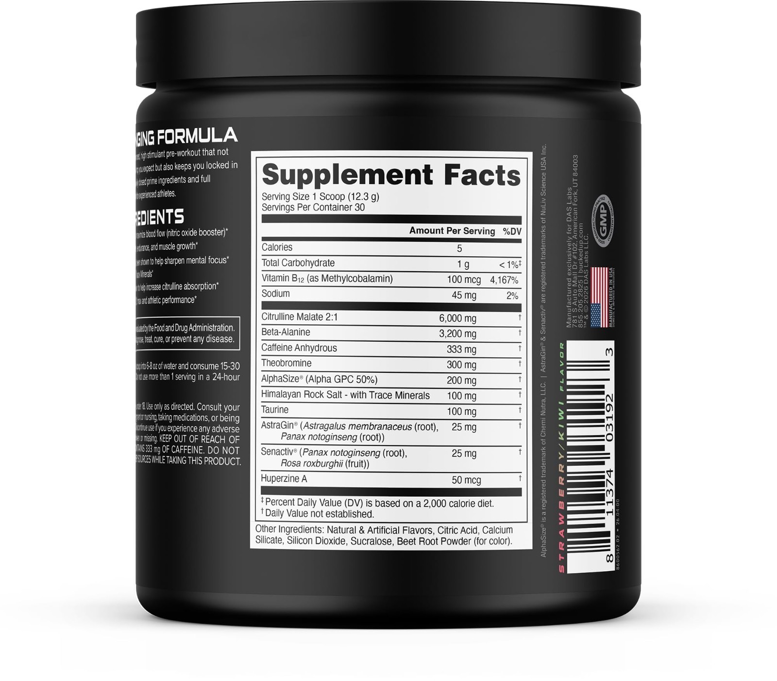 High-Stim Pre Workout Powder – Best Tasting Focus Nootropic, Pump & Strength – 3